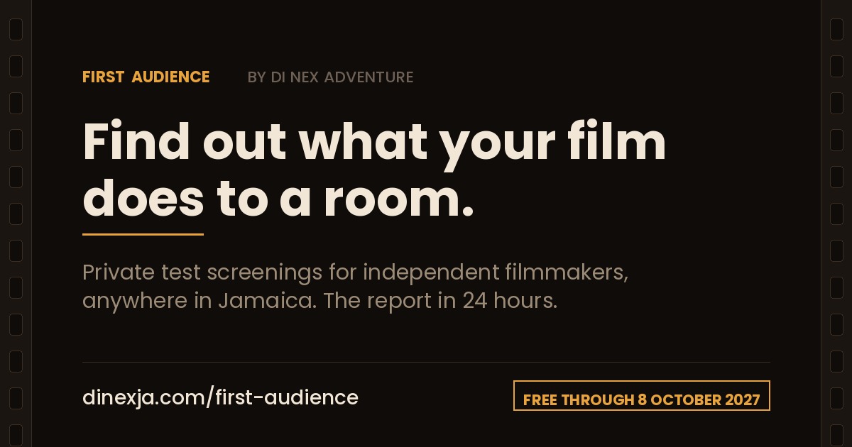 Outdoor cinema test screening for Jamaican filmmakers